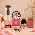 Rose Quartz Tea Ritual giftset met thee, rozenkwarts accessoires en kaars