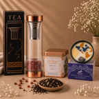 Tea & Tranquility giftset met Chai thee, Red Jasper infuser en kaars