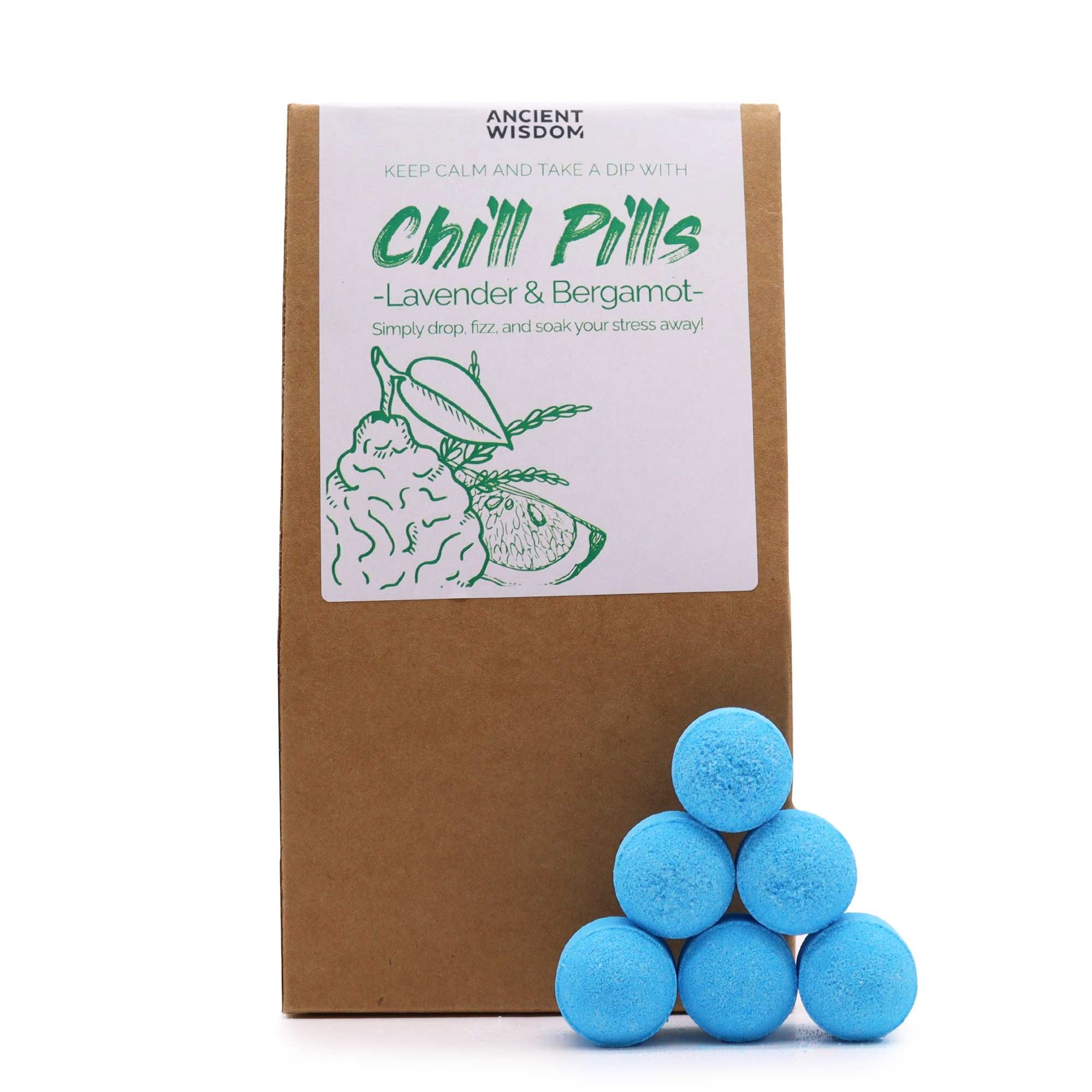 Lavender & Bergamot Chill Pills — Bath Bombs Gift Pack (350g)