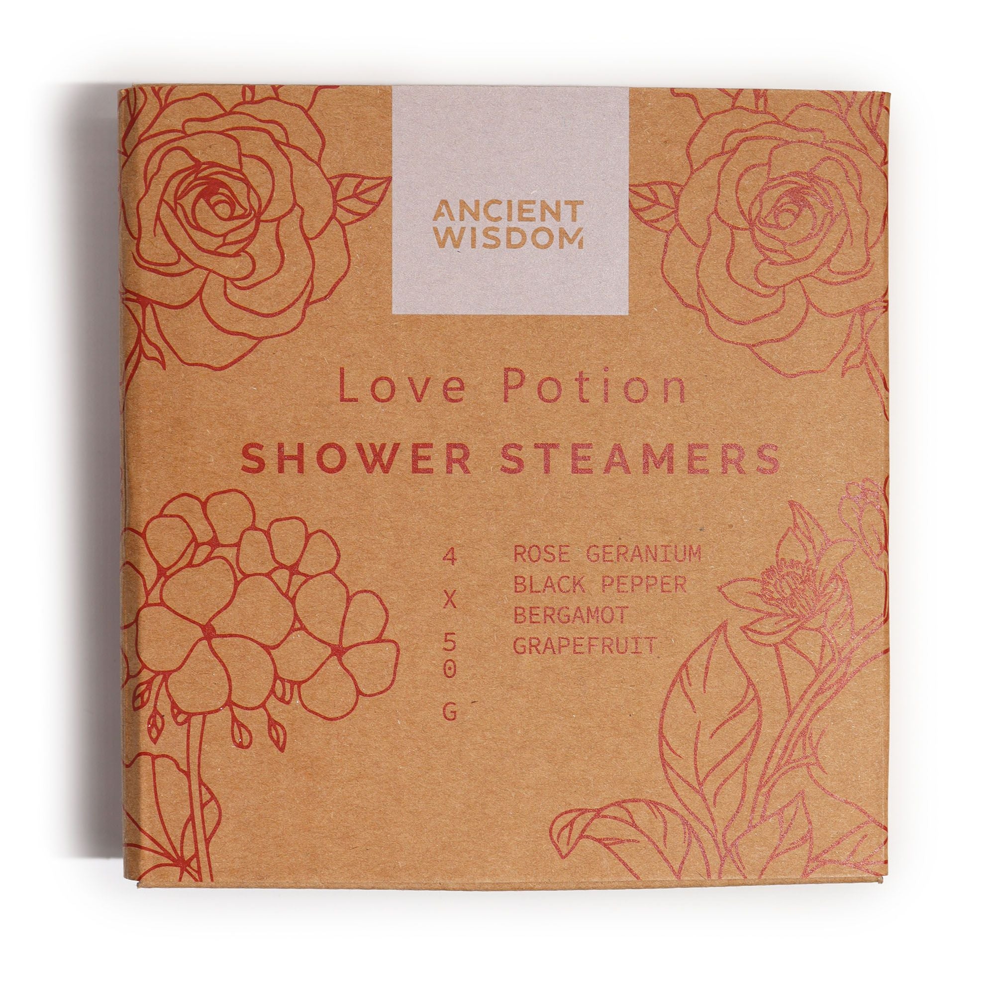 Love Potion Shower Steamers — Zen Wellness Set (4 stuks)