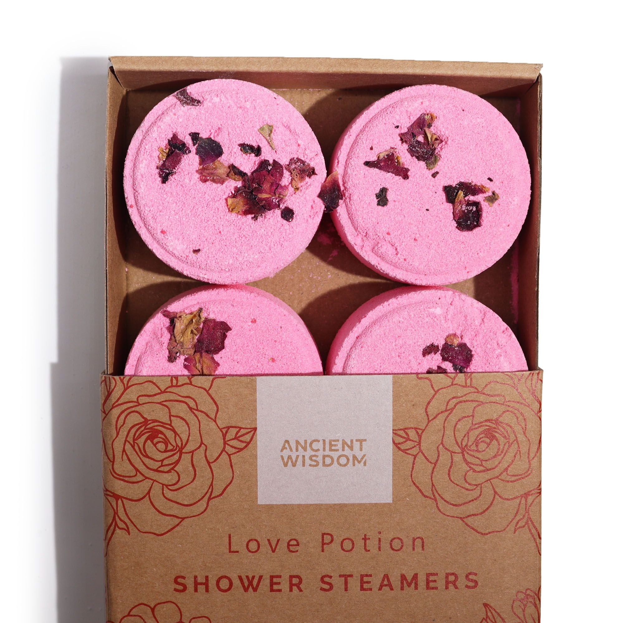 Love Potion Shower Steamers — Zen Wellness Set (4 stuks)